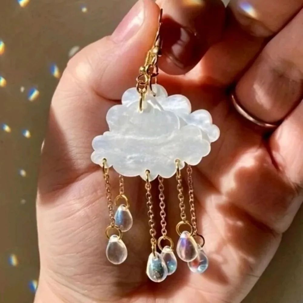 Cloud and Rain Drops Earrings